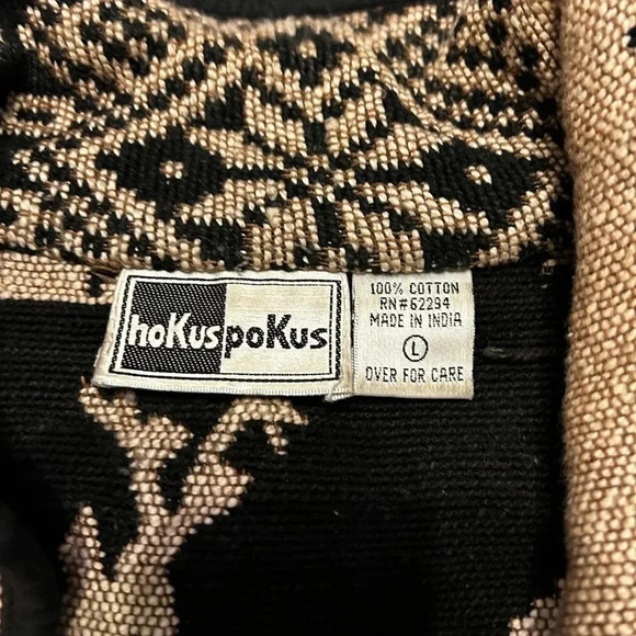 hoKus poKus Vintage Y2K Tapestry Jacket Coat Winter Deer‎ Pattern, Size L Crop - Picture 6 of 8
